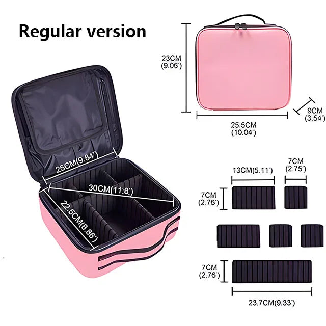 Waterproof Travel Makeup Case - Zipper Cosmetic Organizer Bag