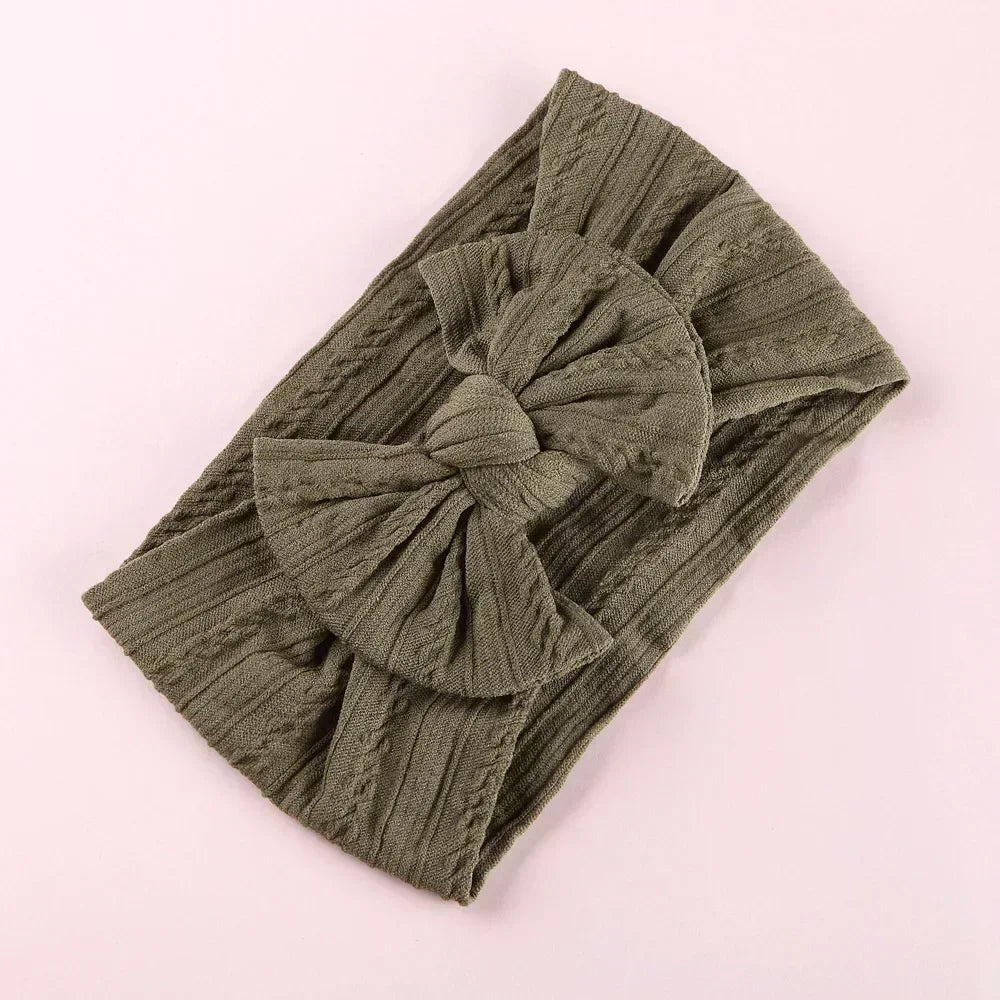 Elastic Baby Bow Headband - Soft Jacquard Newborn Hair Accessory