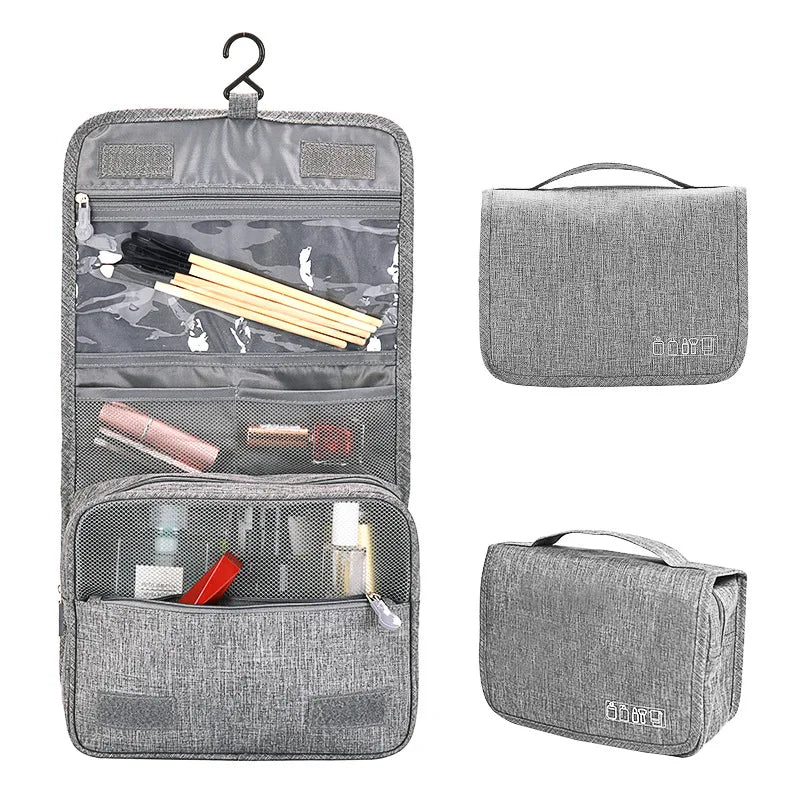 Oxford Fabric Travel Toiletry Bag - Waterproof Hanging Wash Pouch