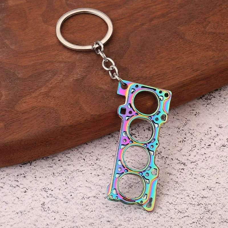 Gear Head Car Keychain with Speedbox Pendant Design