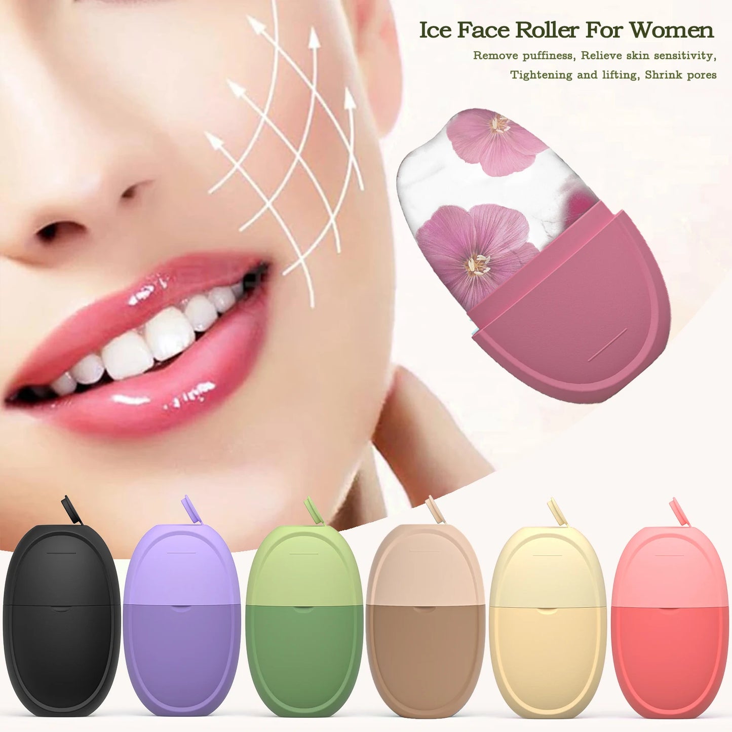 Facial Ice Roller and Gua Sha Cooling Massager - Khaki
