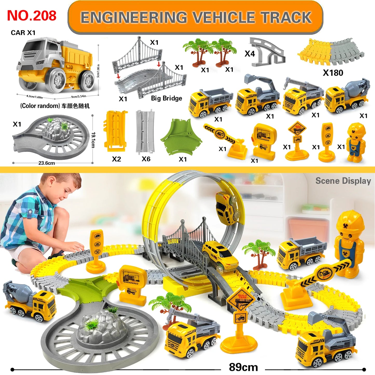 Magic Climbing Track Train Toy - Engineering Car Learning Set