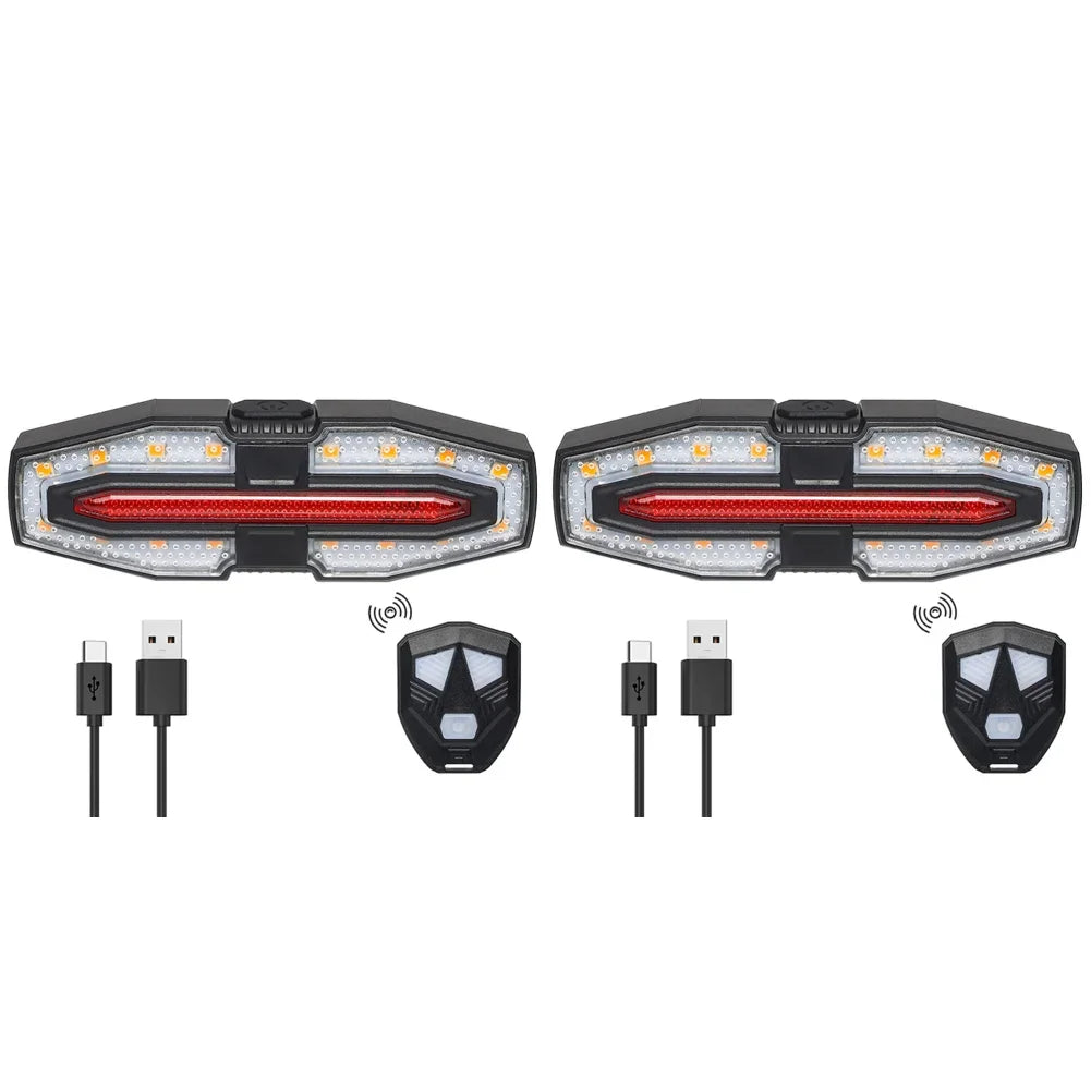 Rechargeable Bike Tail Light with Turn Signals and Remote