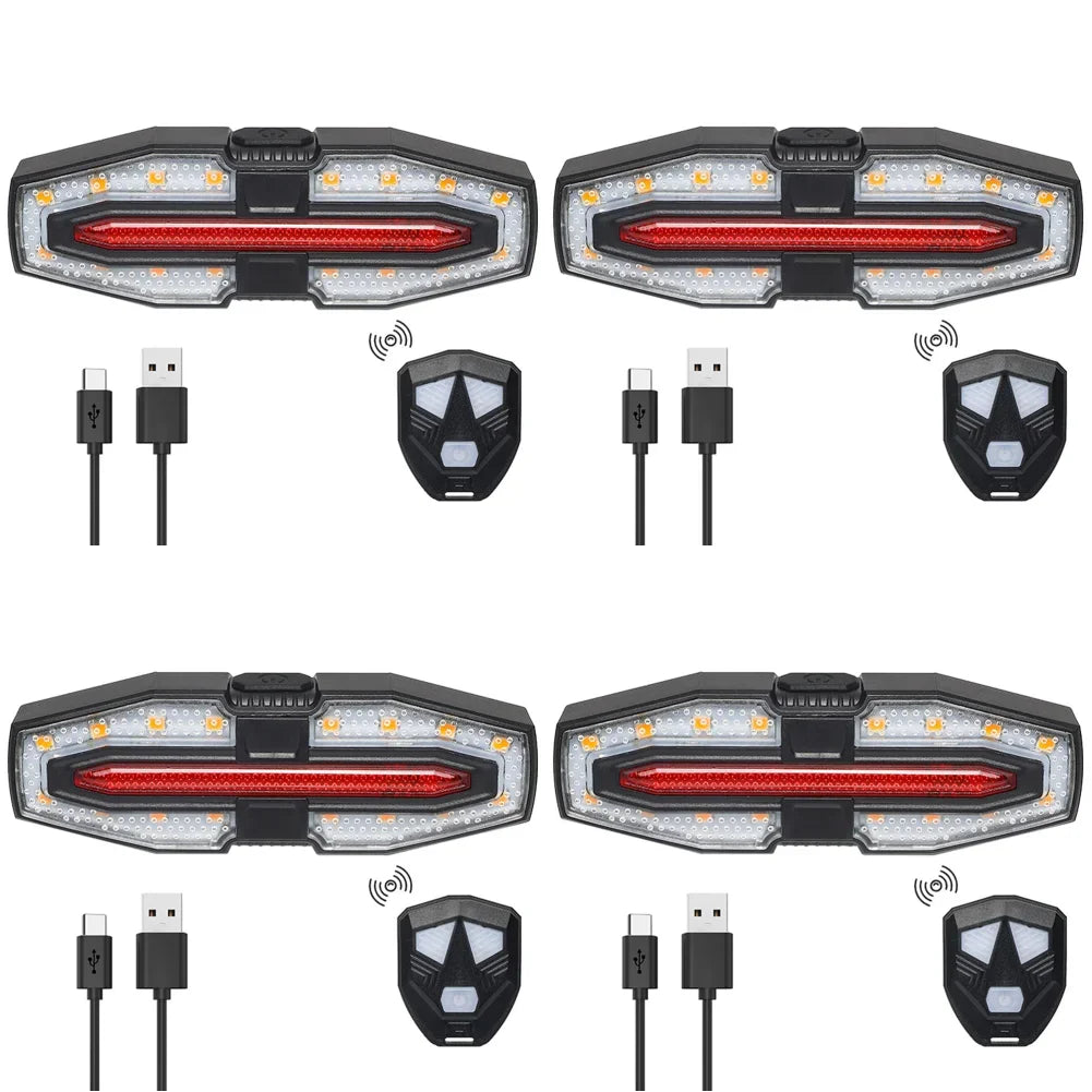 Rechargeable Bike Tail Light with Turn Signals and Remote