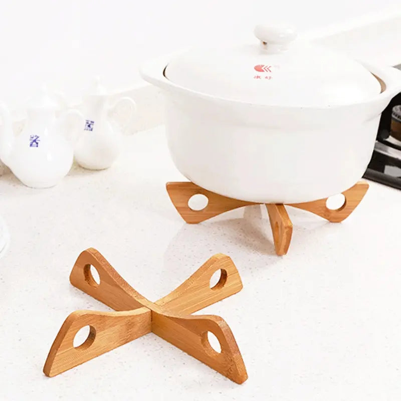 Wooden Cross Tray Holder and Heat-Resistant Table Mat