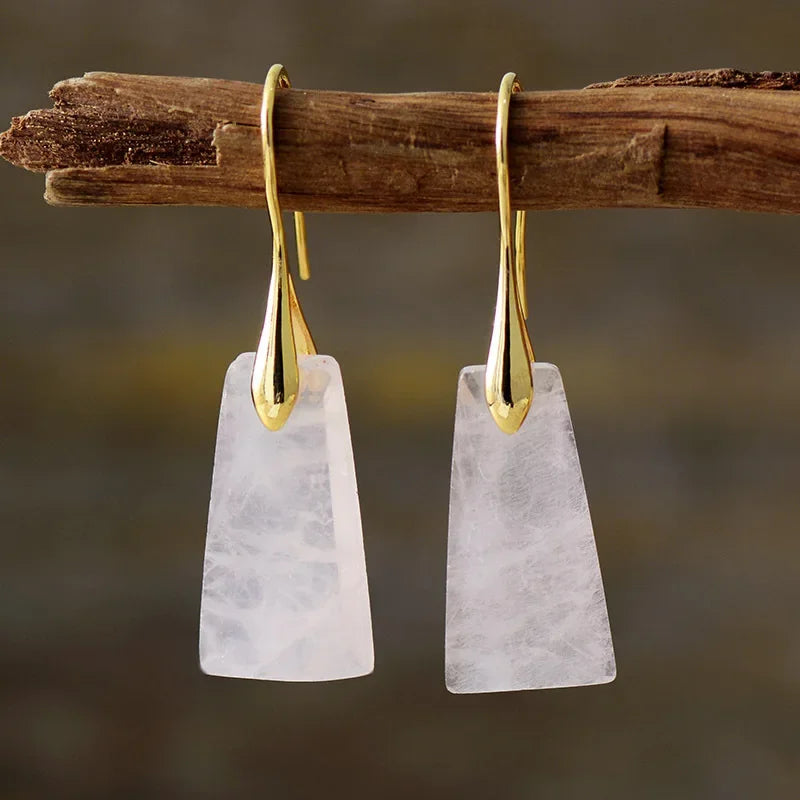 Bohemian Natural Stone Geometric Drop Earrings