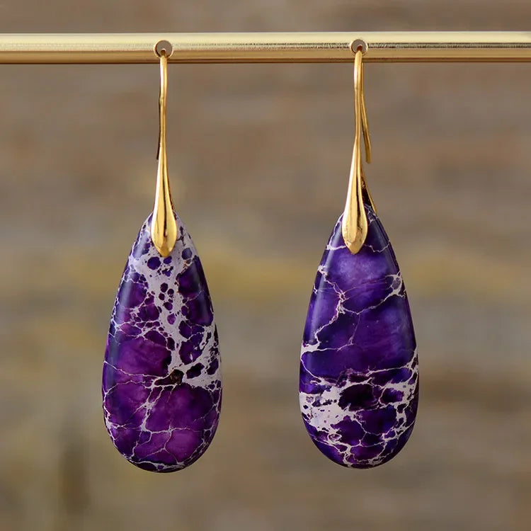 Bohemian Natural Stone Geometric Drop Earrings