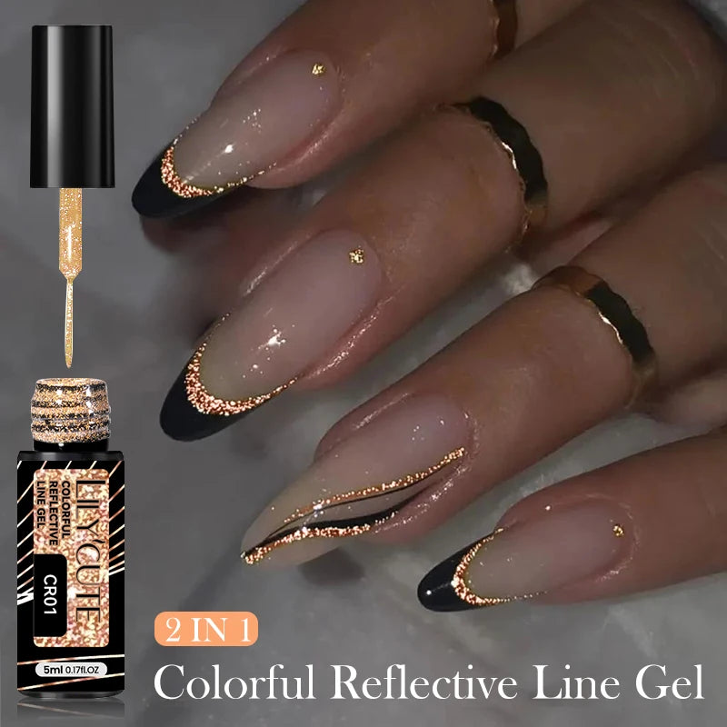LILYCUTE Reflective Glitter Liner Nail Gel - 5ml