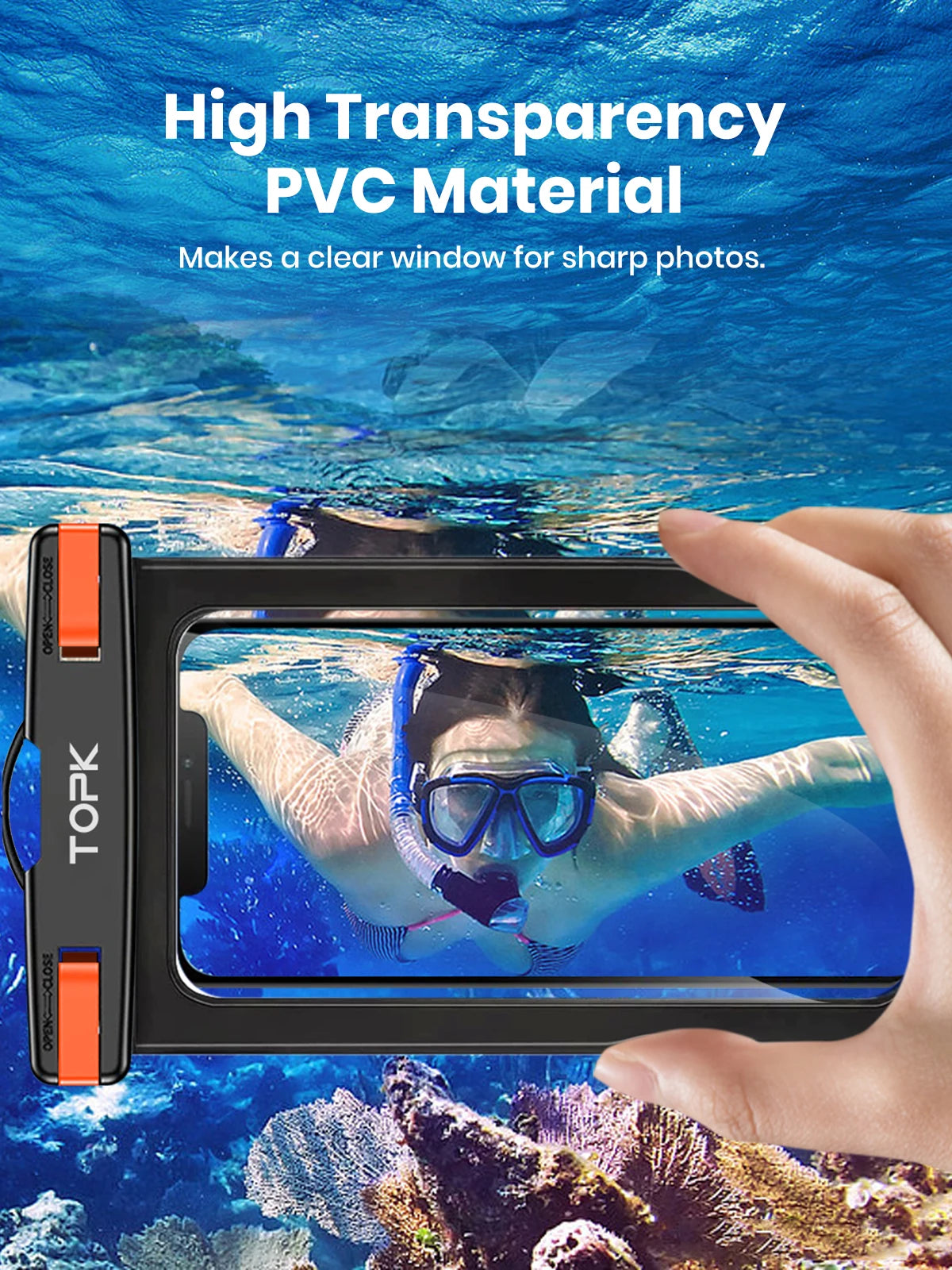 TOPK E01 IPX8 Waterproof Phone Pouch with Lanyard