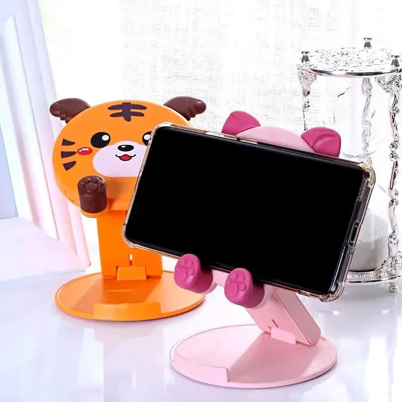 Foldable Cartoon Phone Holder - Adjustable Desktop Tablet Stand