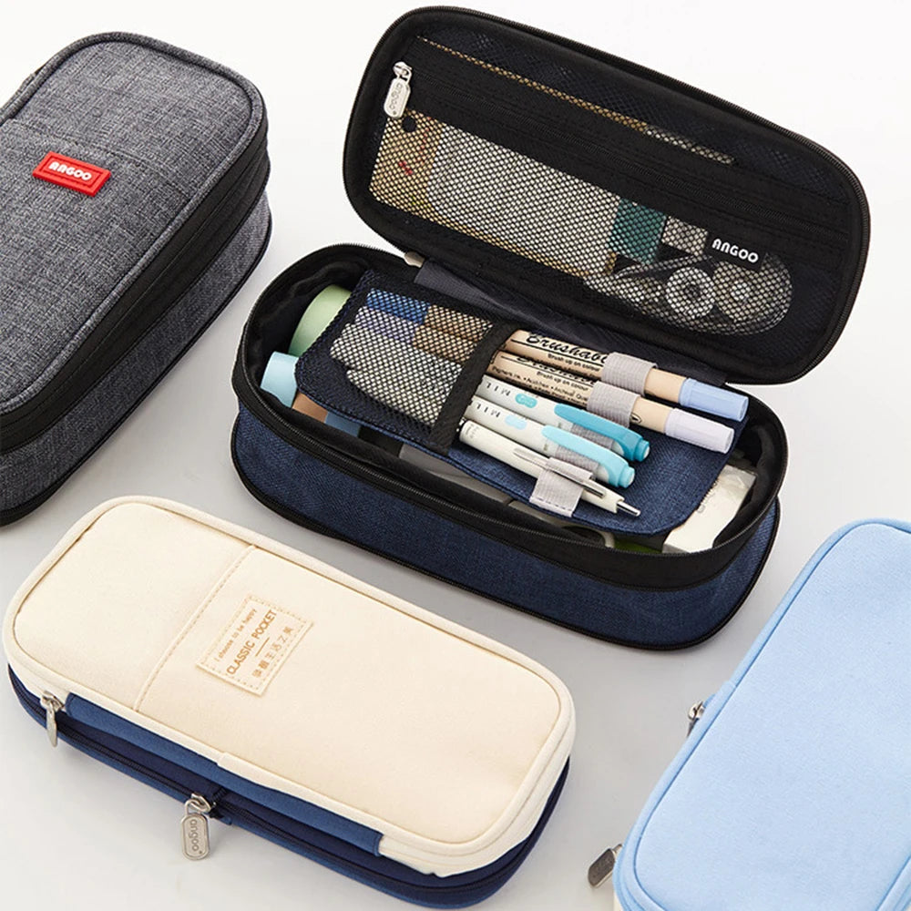 Large Double-Layer Fabric Pencil Case - CPC Safe Material