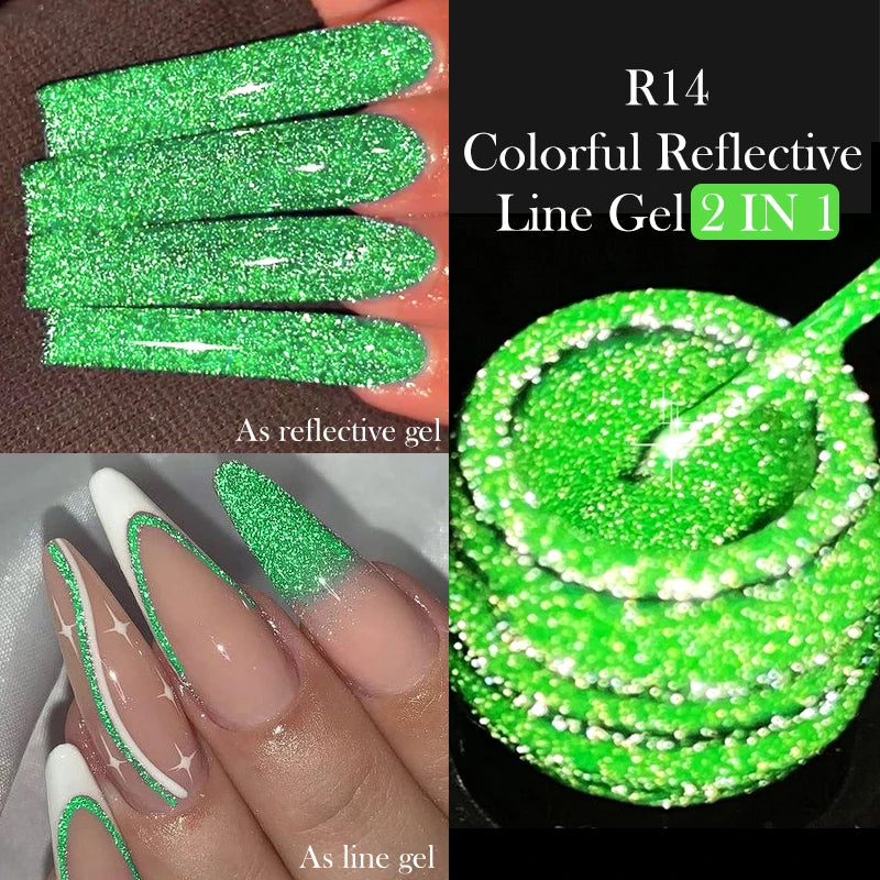 LILYCUTE Reflective Glitter Liner Nail Gel - 5ml
