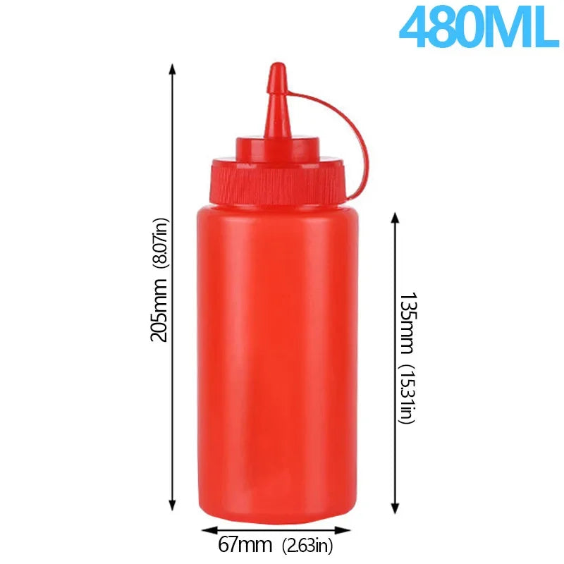 Large Squeeze Condiment Bottle with Nozzle for Sauces