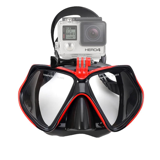Diving Mask with Snorkel Tube - Tempered Glass Camera-Compatible Swim Gear