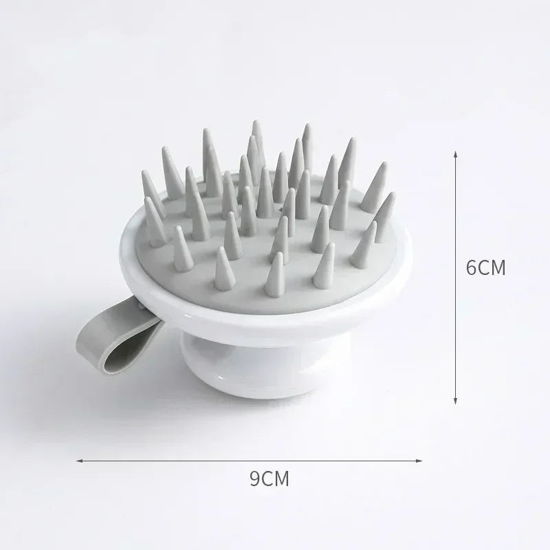 Silicone Shampoo Scalp Massage Brush - Pink Flower