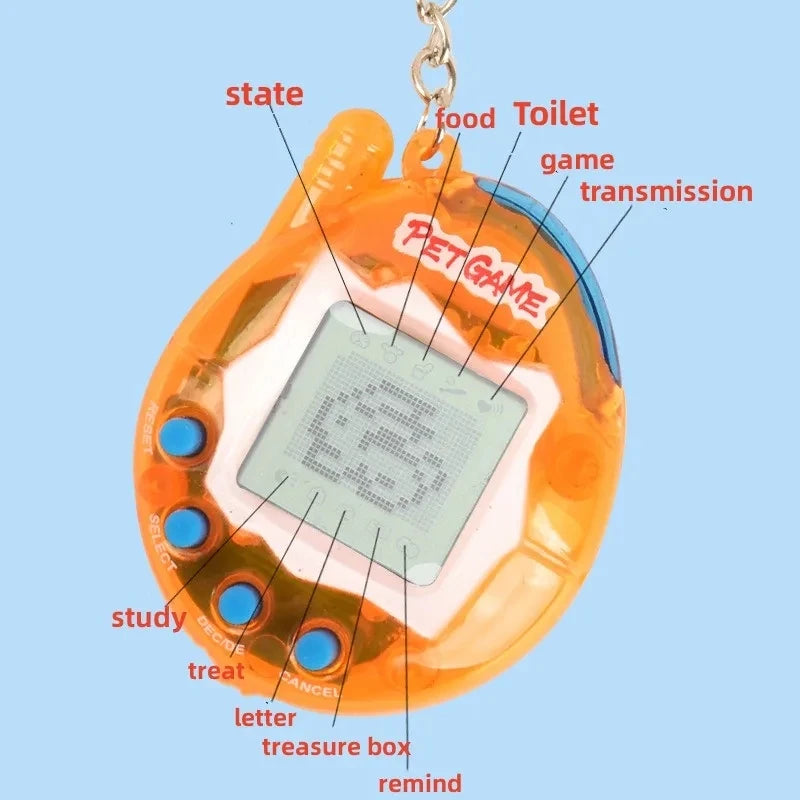 Transparent Virtual Pet Toy - 168-in-1 Nostalgic Digital Game